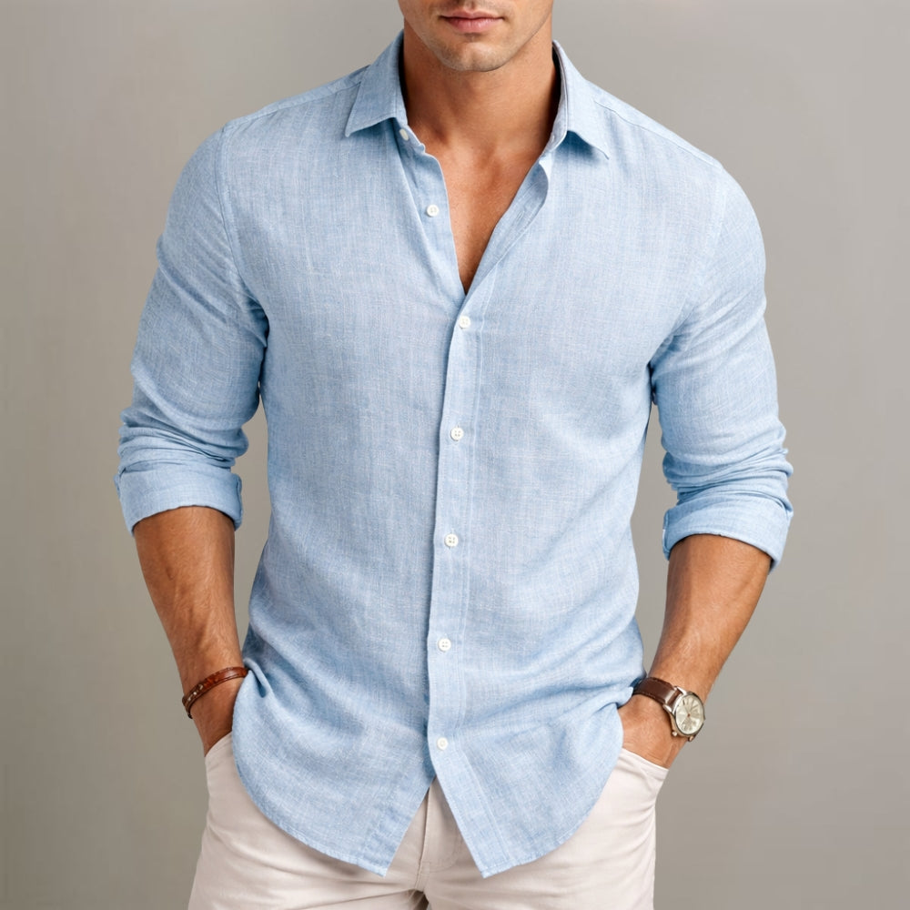 Dilshan - Swobodna Koszula z Bawełny i lnu z Guzikami