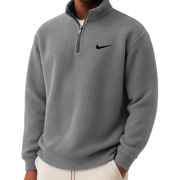 Sweter Nk z półzamkiem i kołnierzem