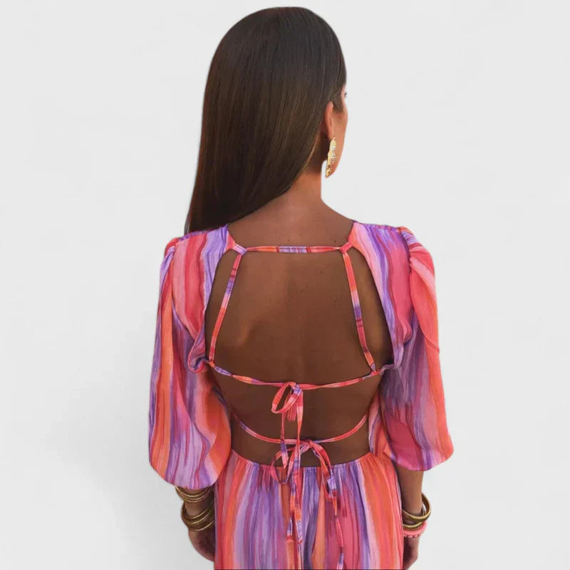 Azevedo – Elegancka Długa Sukienka z Wycięciami