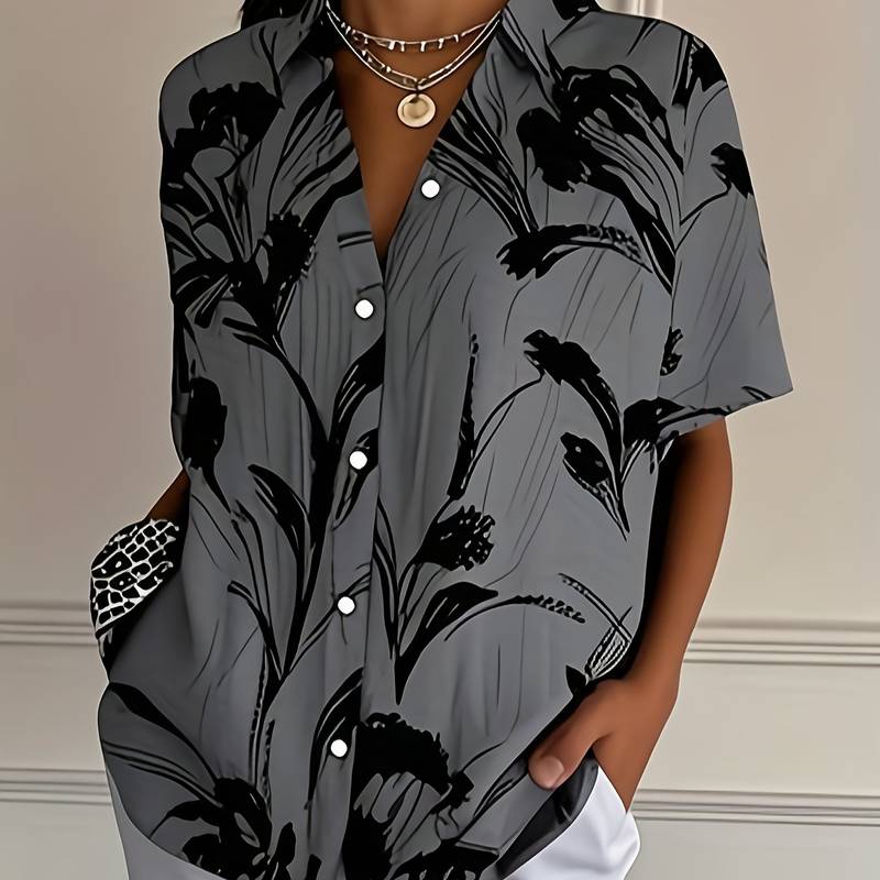 Ayalit - Modna koszula z krótkim rękawem i nadrukiem