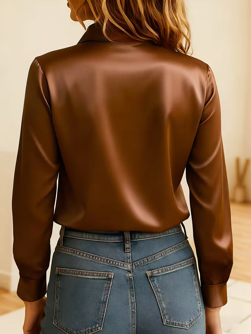 Kelina – Koszula z Długim Rękawem i Guzikami