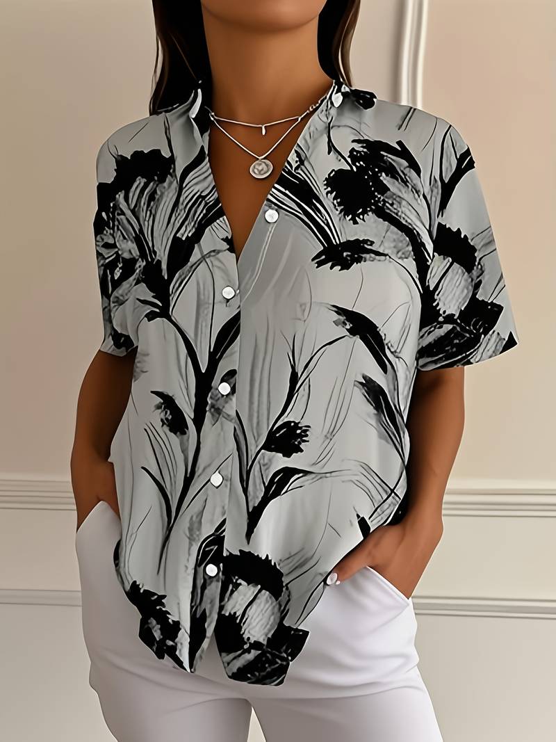 Ayalit - Modna koszula z krótkim rękawem i nadrukiem