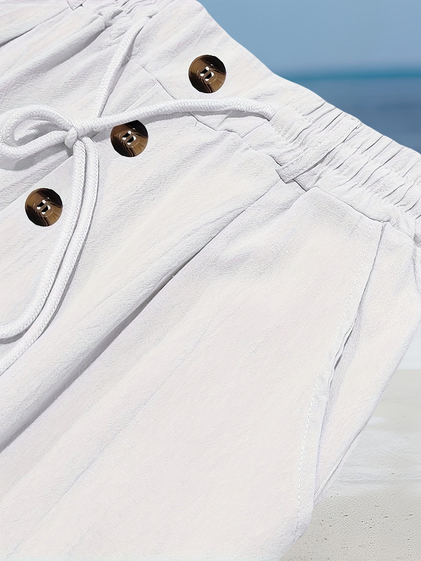 Aznar – lniane Spodnie z Elastycznym Paskiem