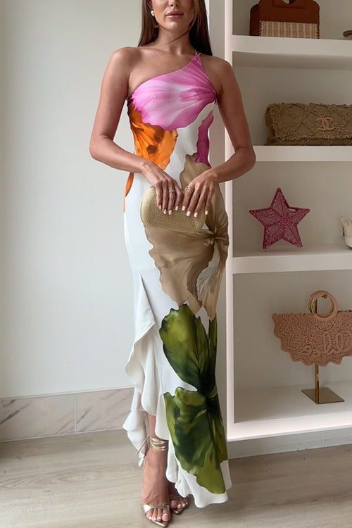 Jacklina – Długa Sukienka w Kwiatowy Wzór