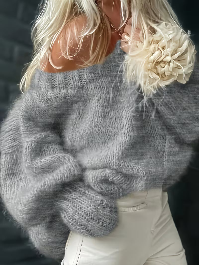 Dariya – Krótki i Miękki Sweter z Dzianiny