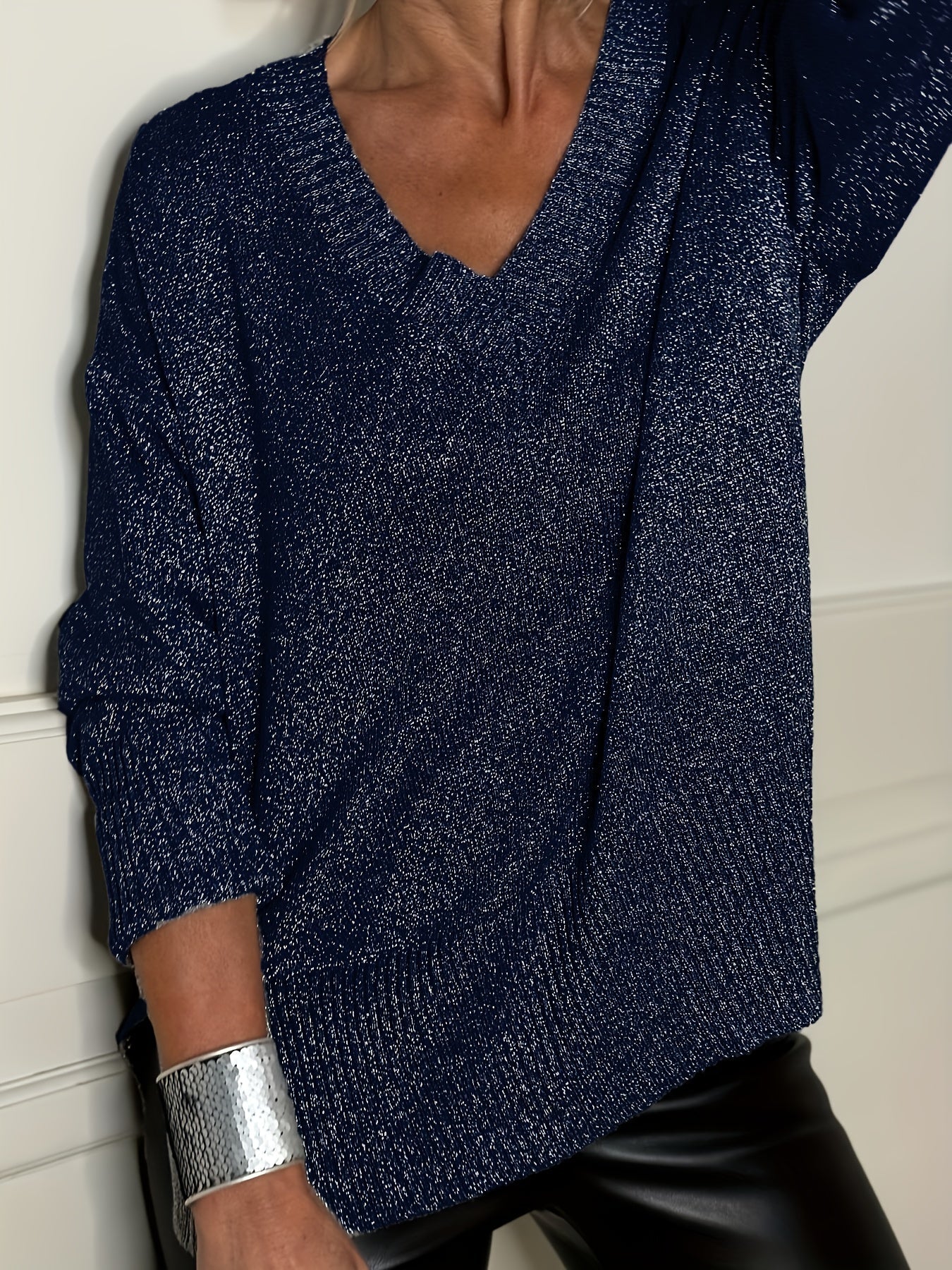 Healy – Sweter z Dzianiny z Dekoltem w Szpic