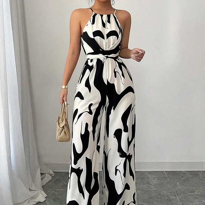 Jorinda – Kombinezon Bez Pleców w Stylu Blok Kolorystyczny