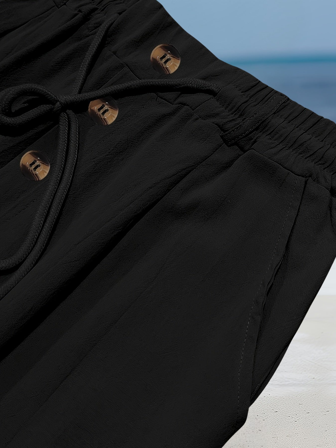 Aznar – lniane Spodnie z Elastycznym Paskiem