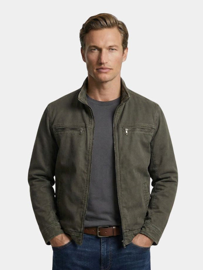 Jaume – Kurtka w Stylu Vintage w Kolorze Oliwkowym