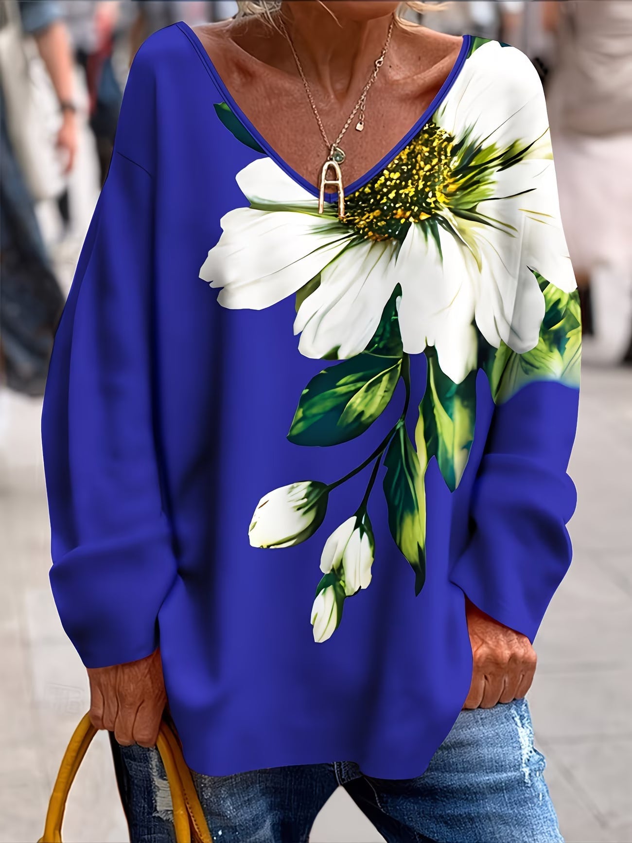 Daphna – Koszulka z Nadrukiem Kwiatowym w Dużym Rozmiarze