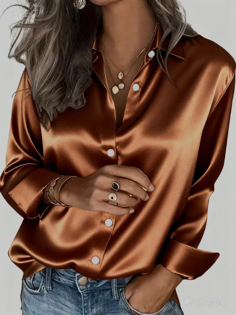 Kelina – Koszula z Długim Rękawem i Guzikami