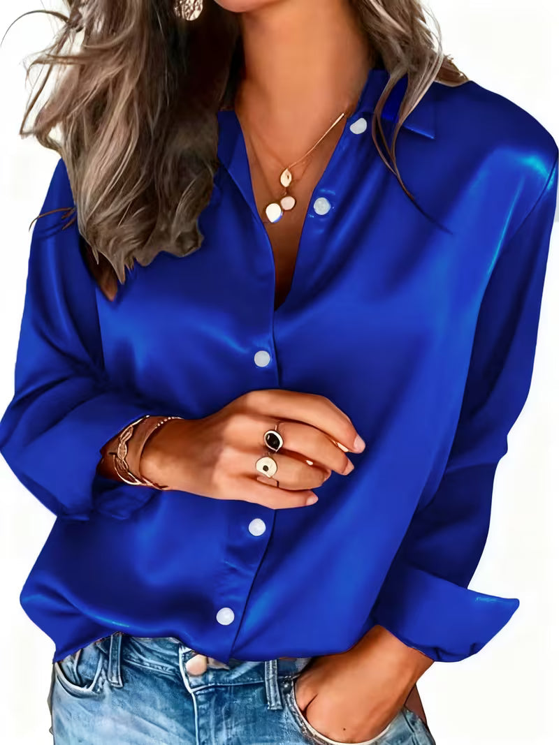 Kelina – Koszula z Długim Rękawem i Guzikami