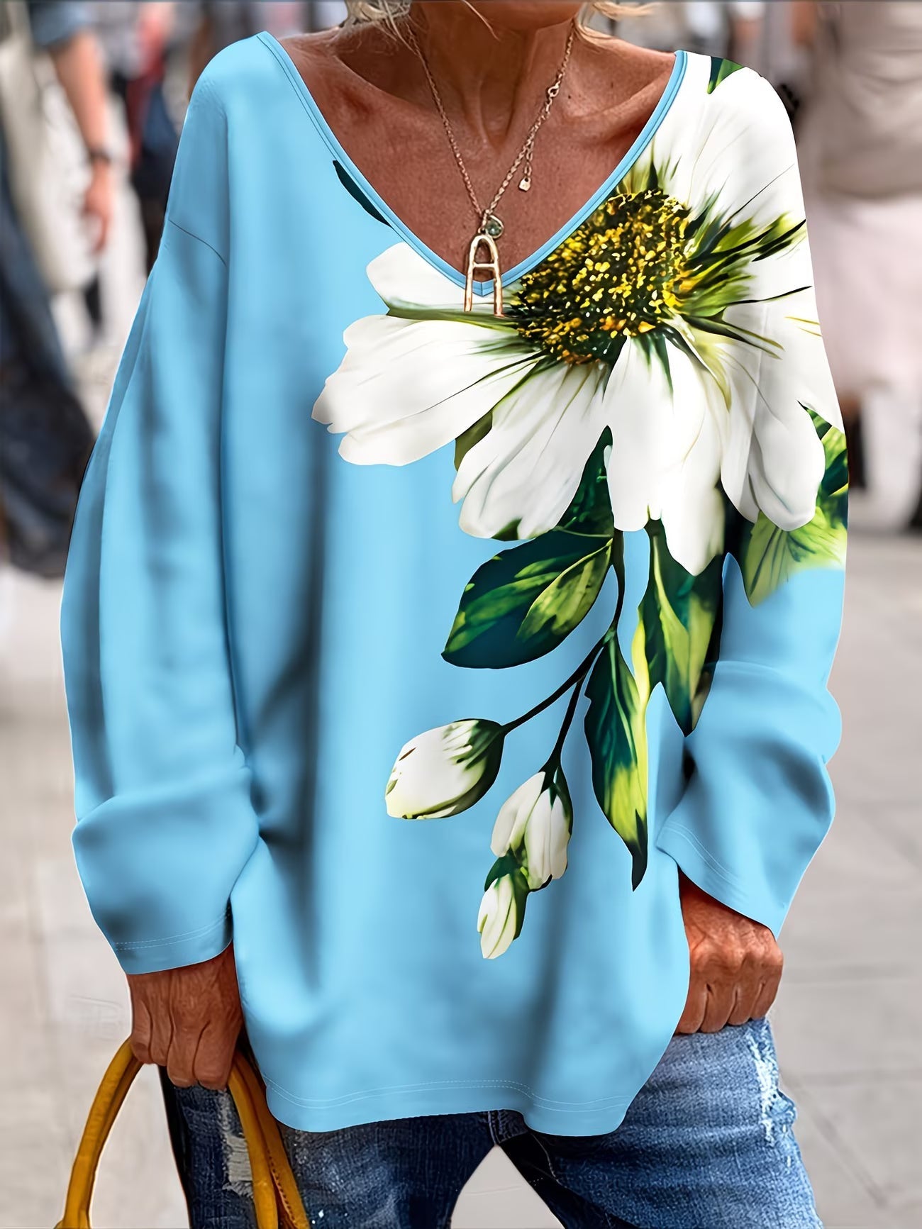 Daphna – Koszulka z Nadrukiem Kwiatowym w Dużym Rozmiarze