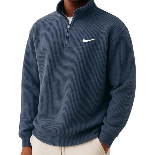 Sweter Nk z półzamkiem i kołnierzem