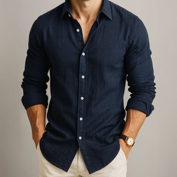 Dilshan - Swobodna Koszula z Bawełny i lnu z Guzikami