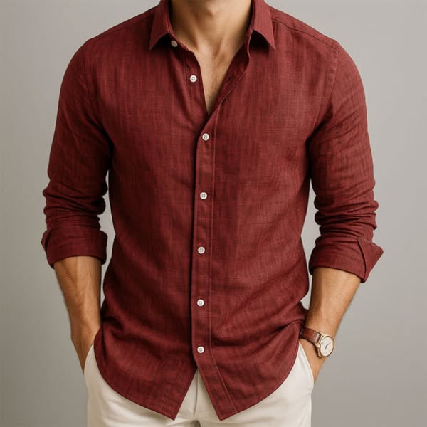 Dilshan - Swobodna Koszula z Bawełny i lnu z Guzikami