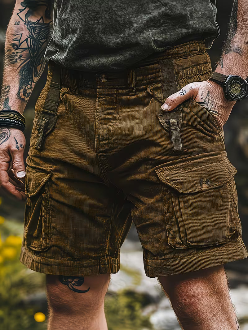 Jorit - Pantaloni Scurți ładunek Din Velur Cu Tesătură 3D