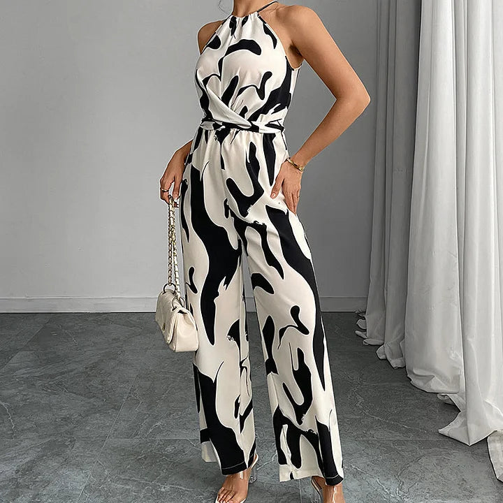 Jorinda – Kombinezon Bez Pleców w Stylu Blok Kolorystyczny