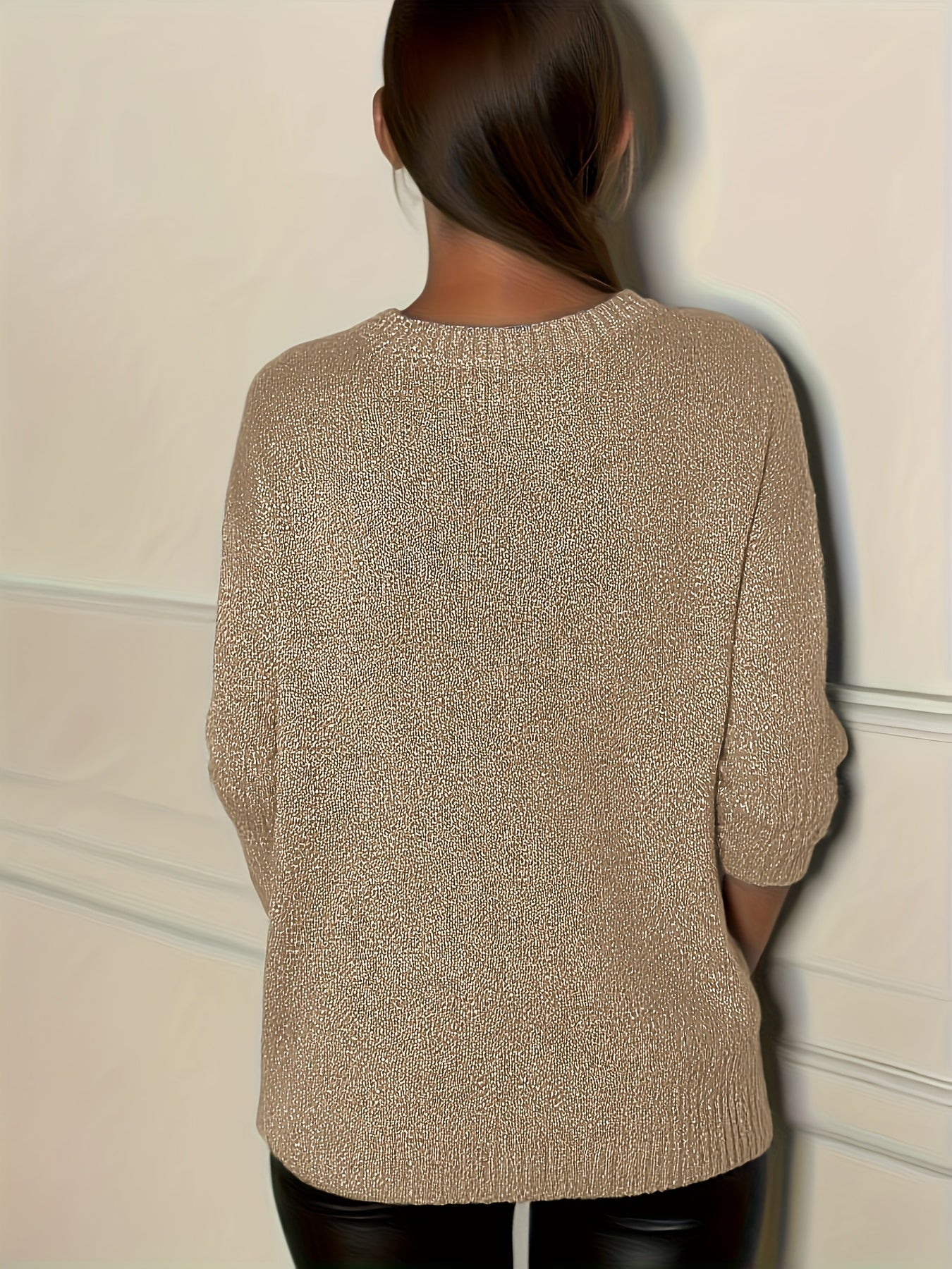 Healy – Sweter z Dzianiny z Dekoltem w Szpic