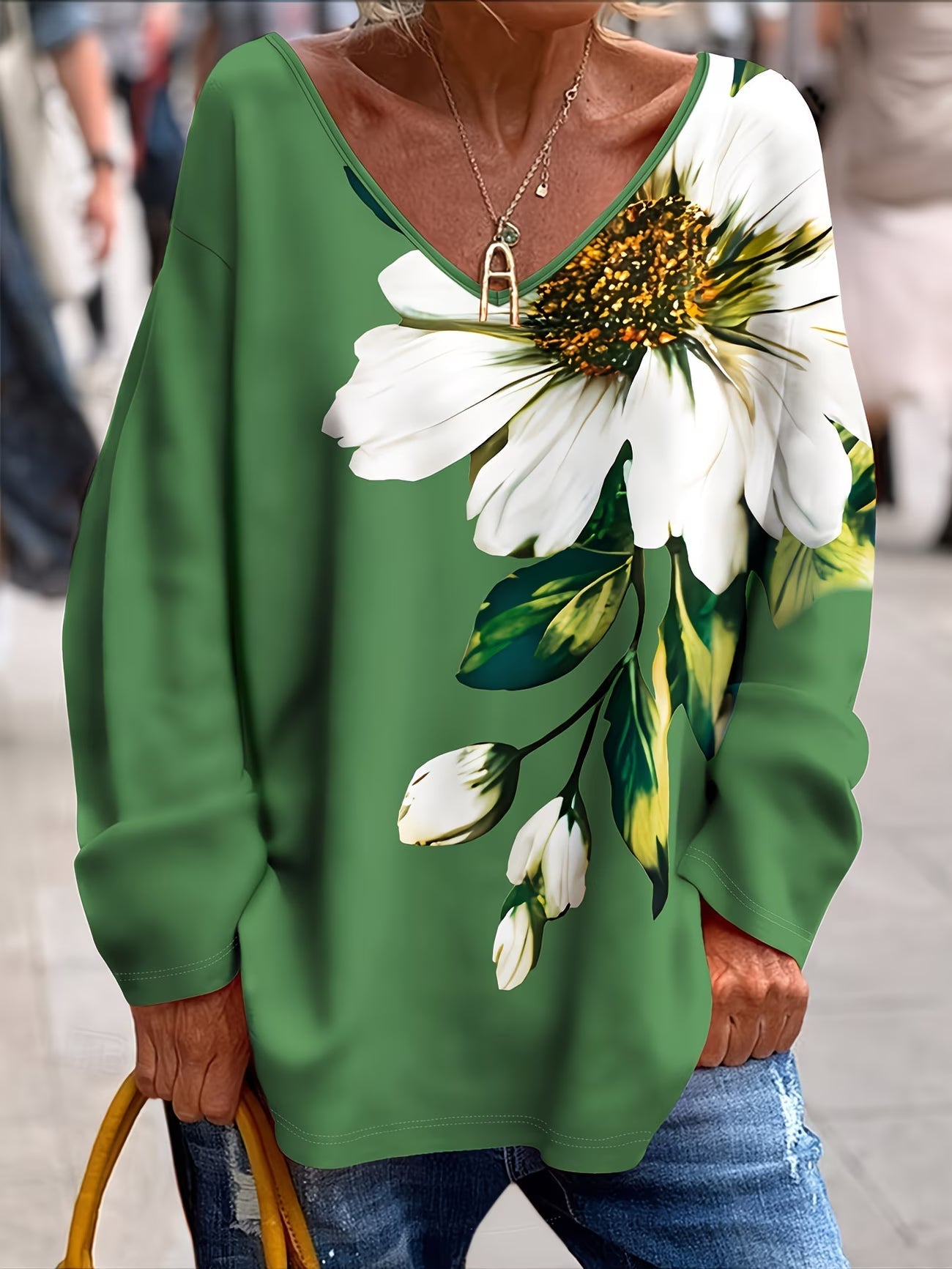 Daphna – Koszulka z Nadrukiem Kwiatowym w Dużym Rozmiarze