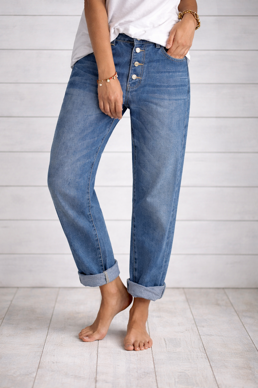 Bohumila – Stylowe Jeansy z Wysokim Stanem