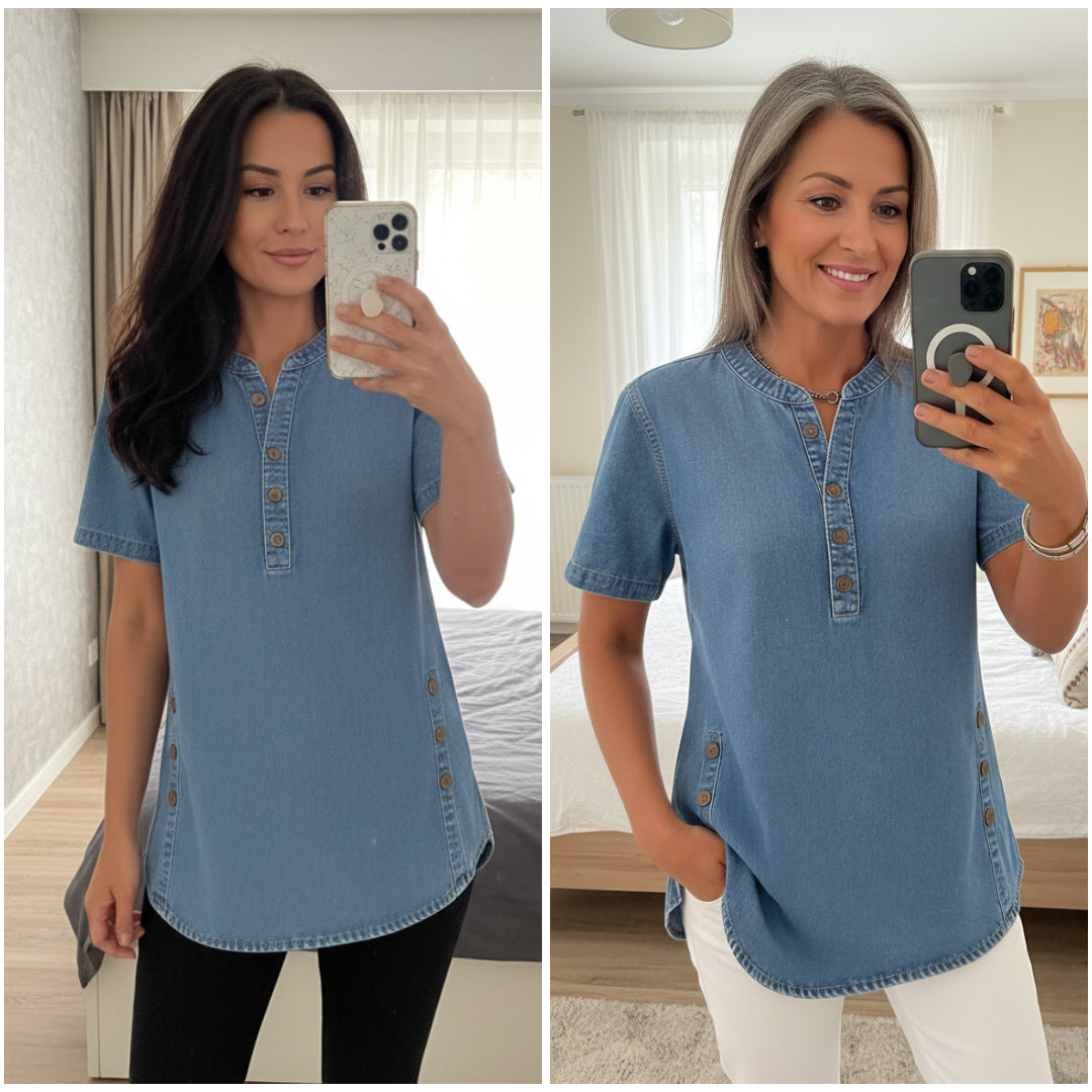 Julina – Luźna Bluzka Dżinsowa