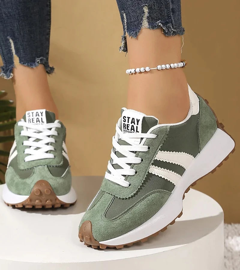 Halima – Wygodne Sneakersy Retro Sznurowane