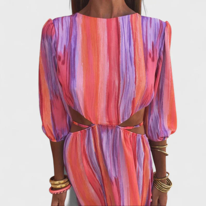 Azevedo – Elegancka Długa Sukienka z Wycięciami