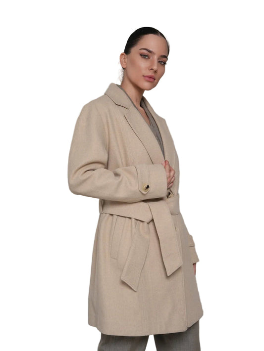 Iseult – Stylowy Płaszcz z Wiązanym Paskiem