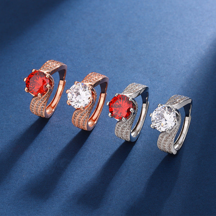 Halyna – Pierścionek z Moissanitem Super Flash o Masie 3 Karatów