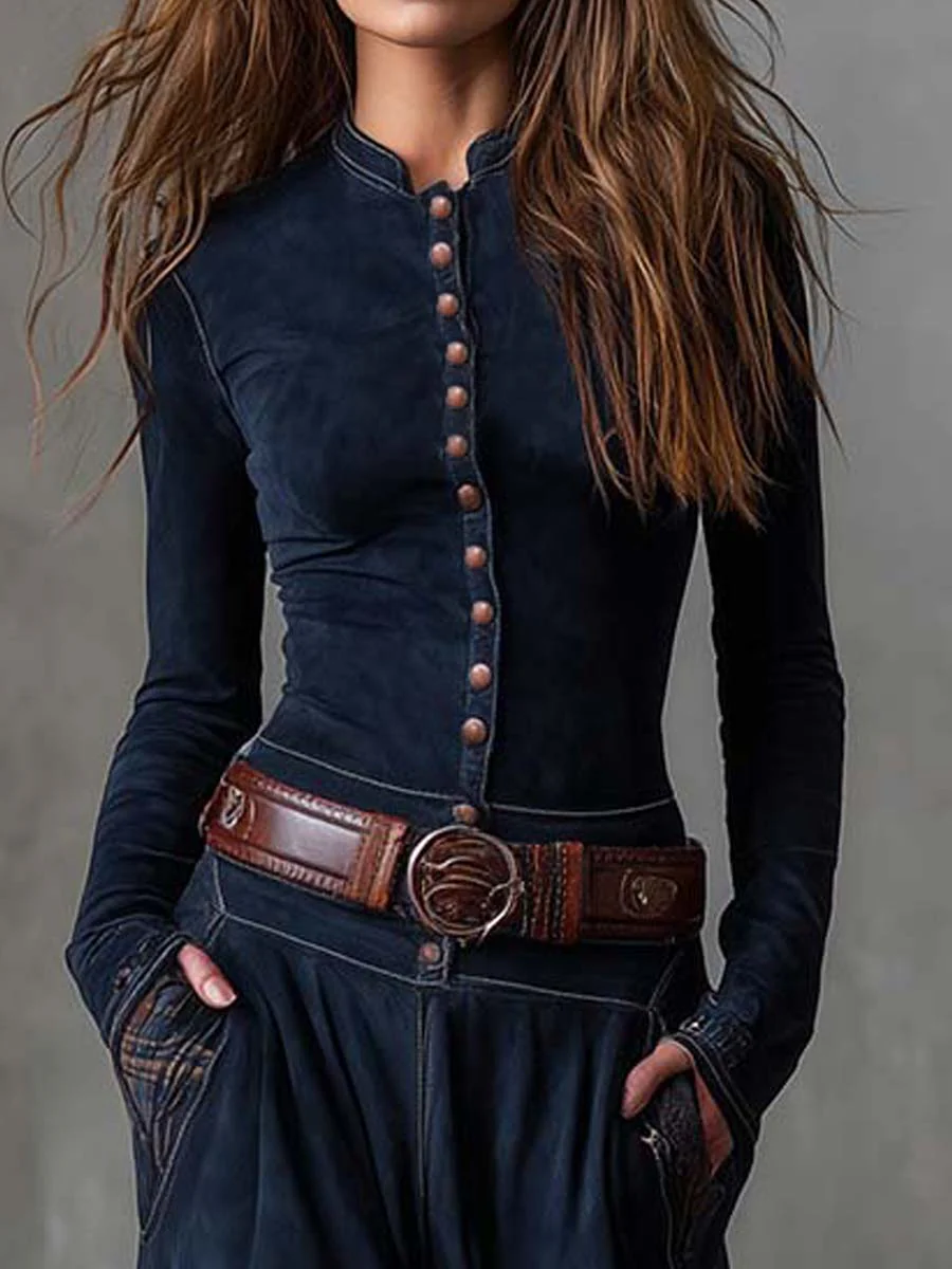 Eleza – Sukienka Maxi z Zamszu w Kratkę z Paskiem