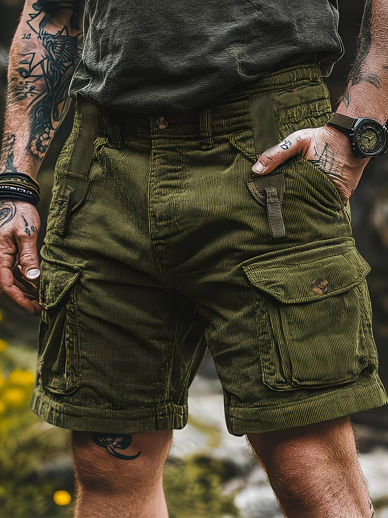 Jorit - Pantaloni Scurți ładunek Din Velur Cu Tesătură 3D