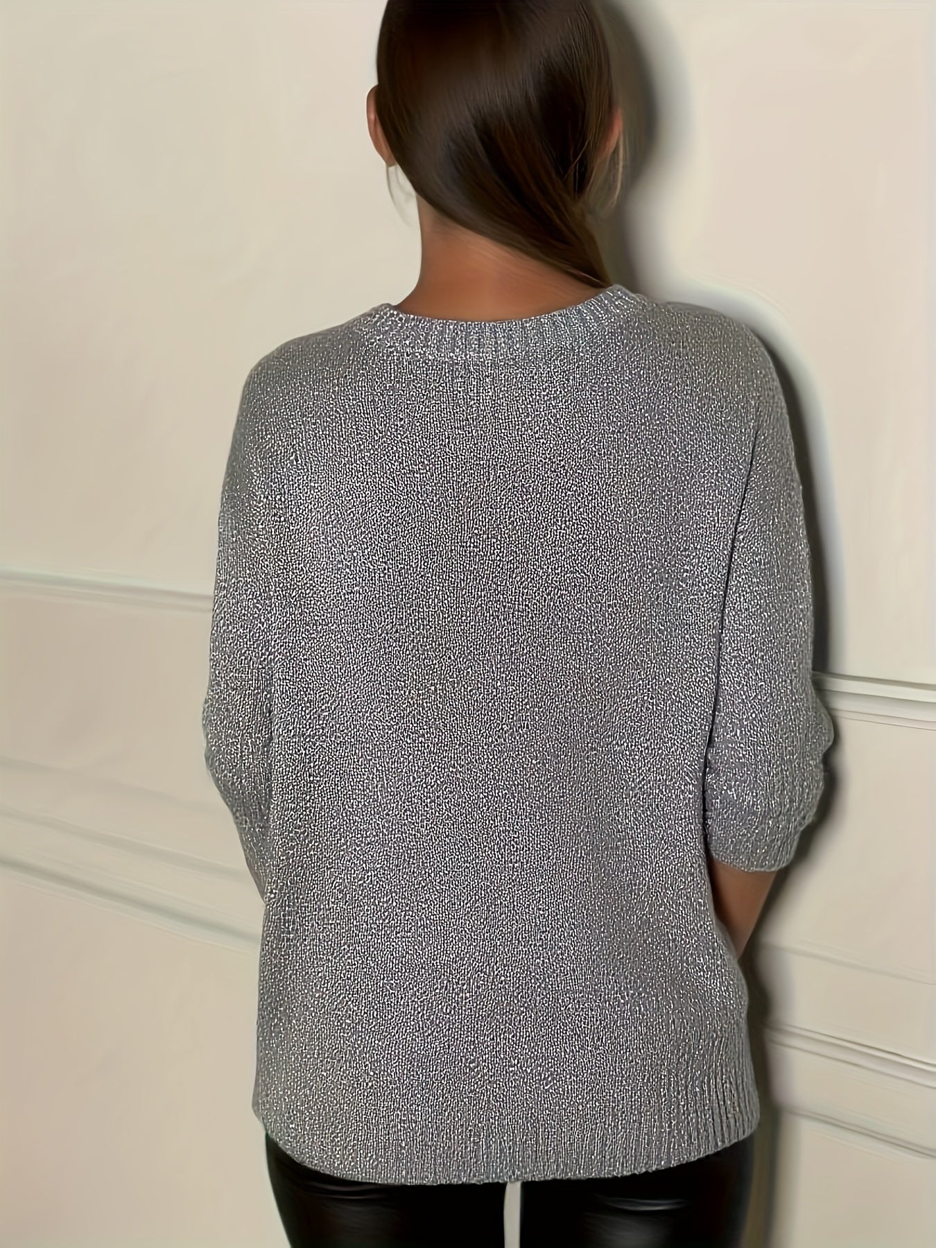 Healy – Sweter z Dzianiny z Dekoltem w Szpic