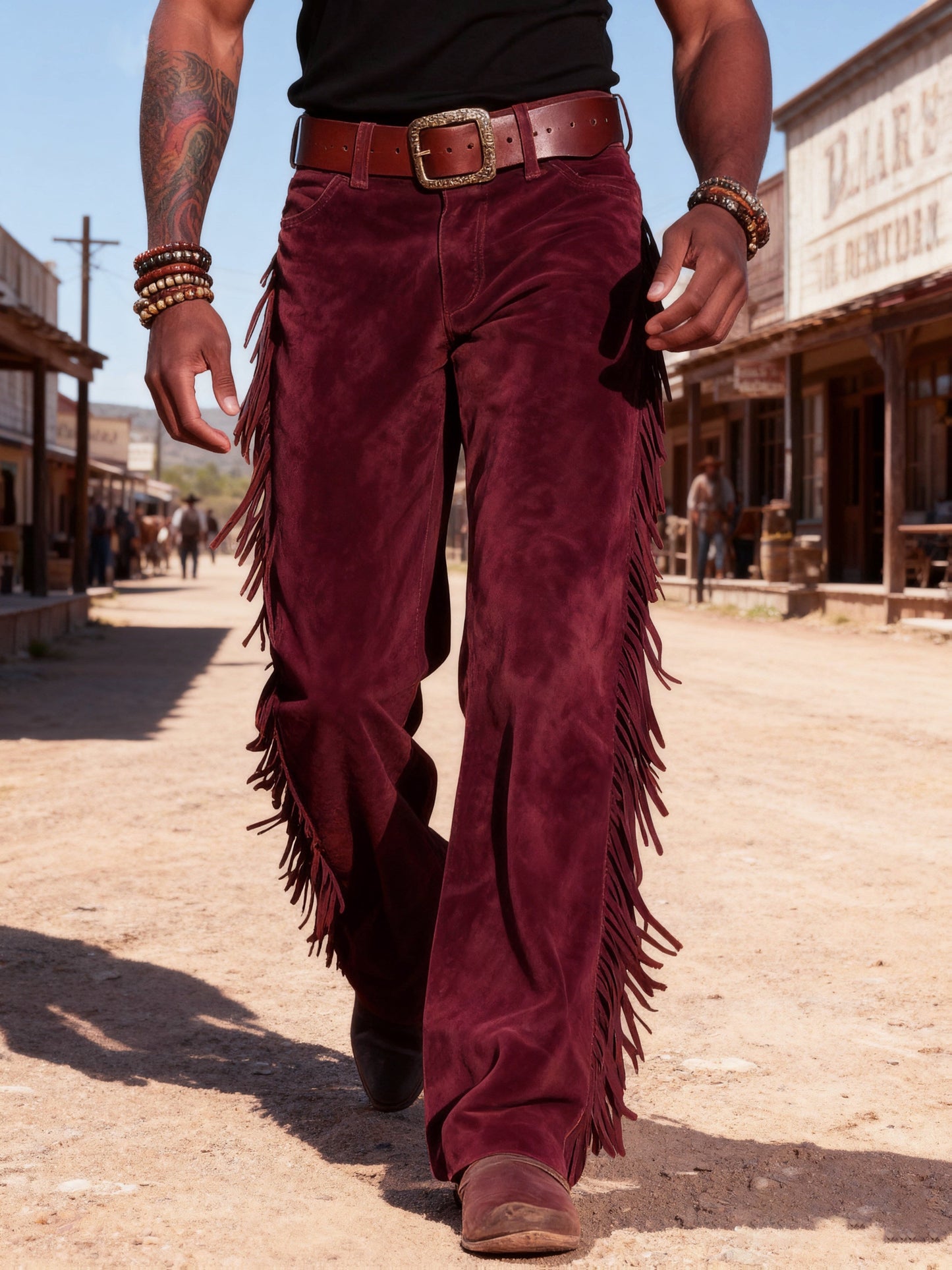Altan – Swobodne Spodnie W Stylu Retro Z Frędzlami