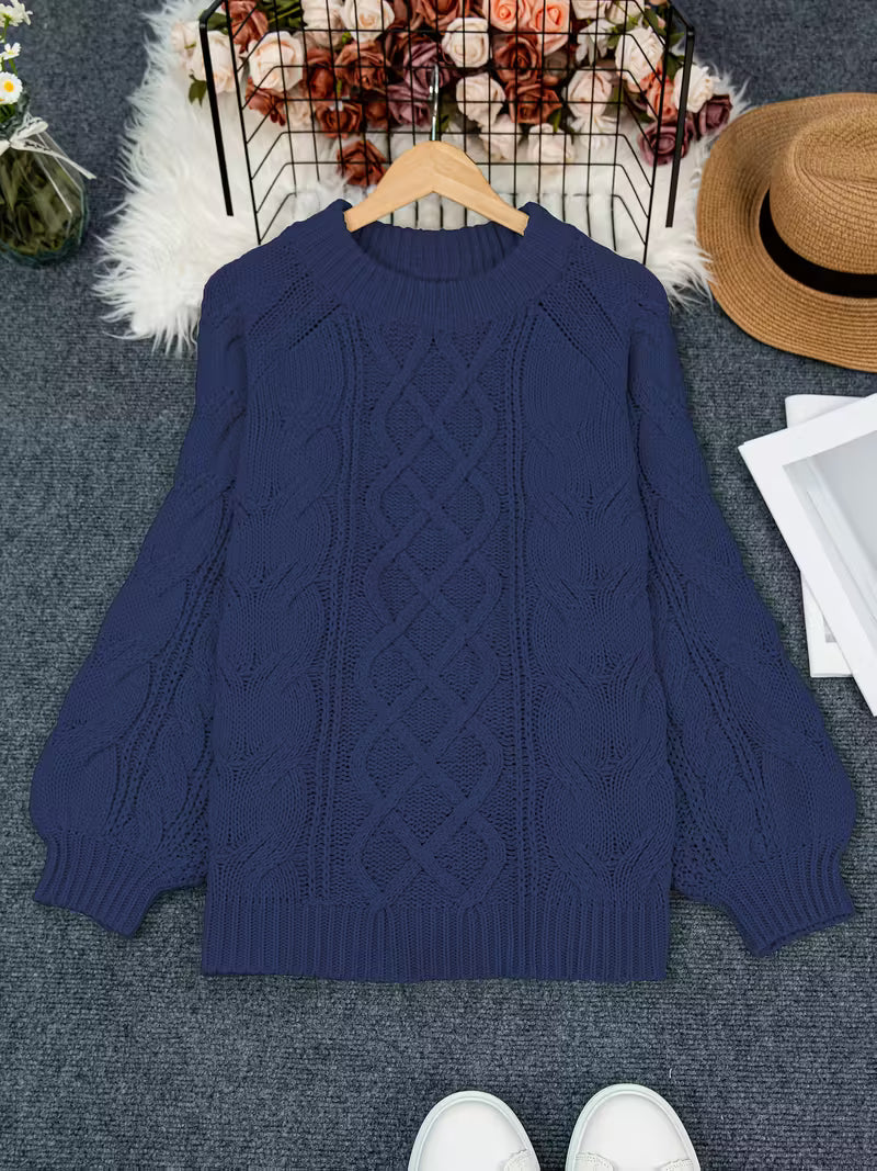 Elayra - Swobodny Luźny Sweter z Dzianiny