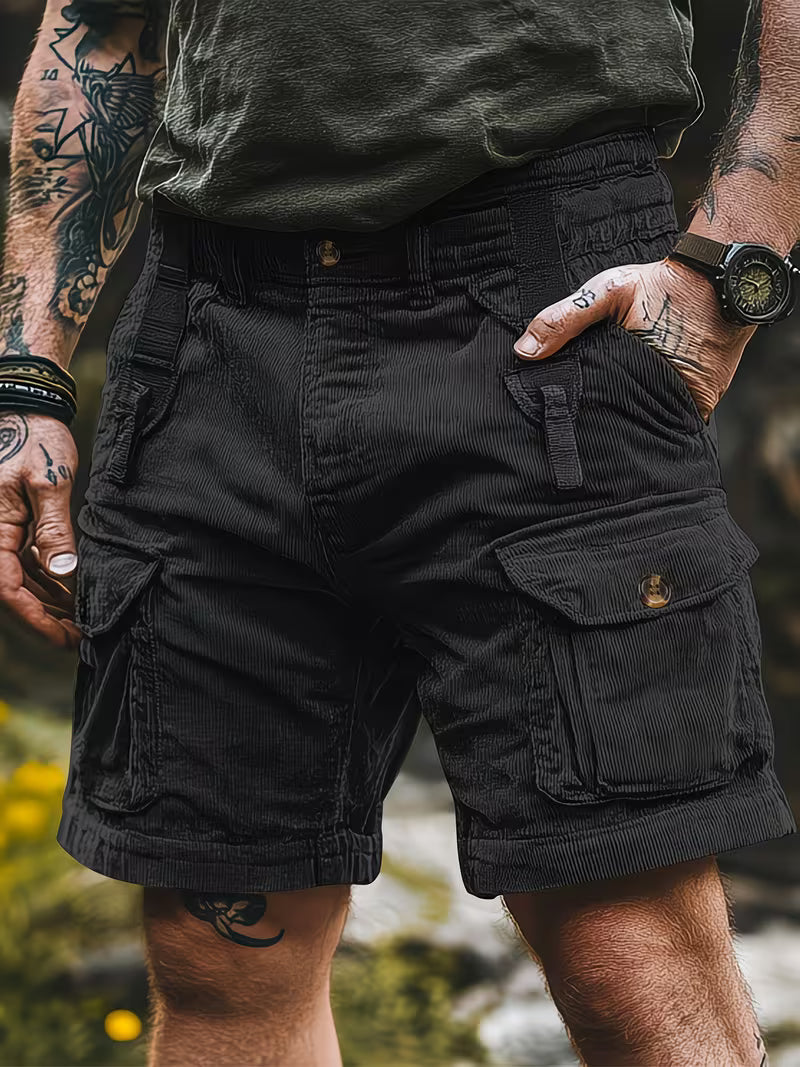 Jorit - Pantaloni Scurți ładunek Din Velur Cu Tesătură 3D