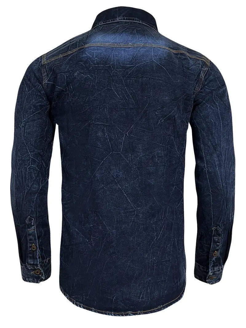 Angelo – Koszula Dżinsowa z Przednimi Kieszeniami Zapinanymi na Guziki