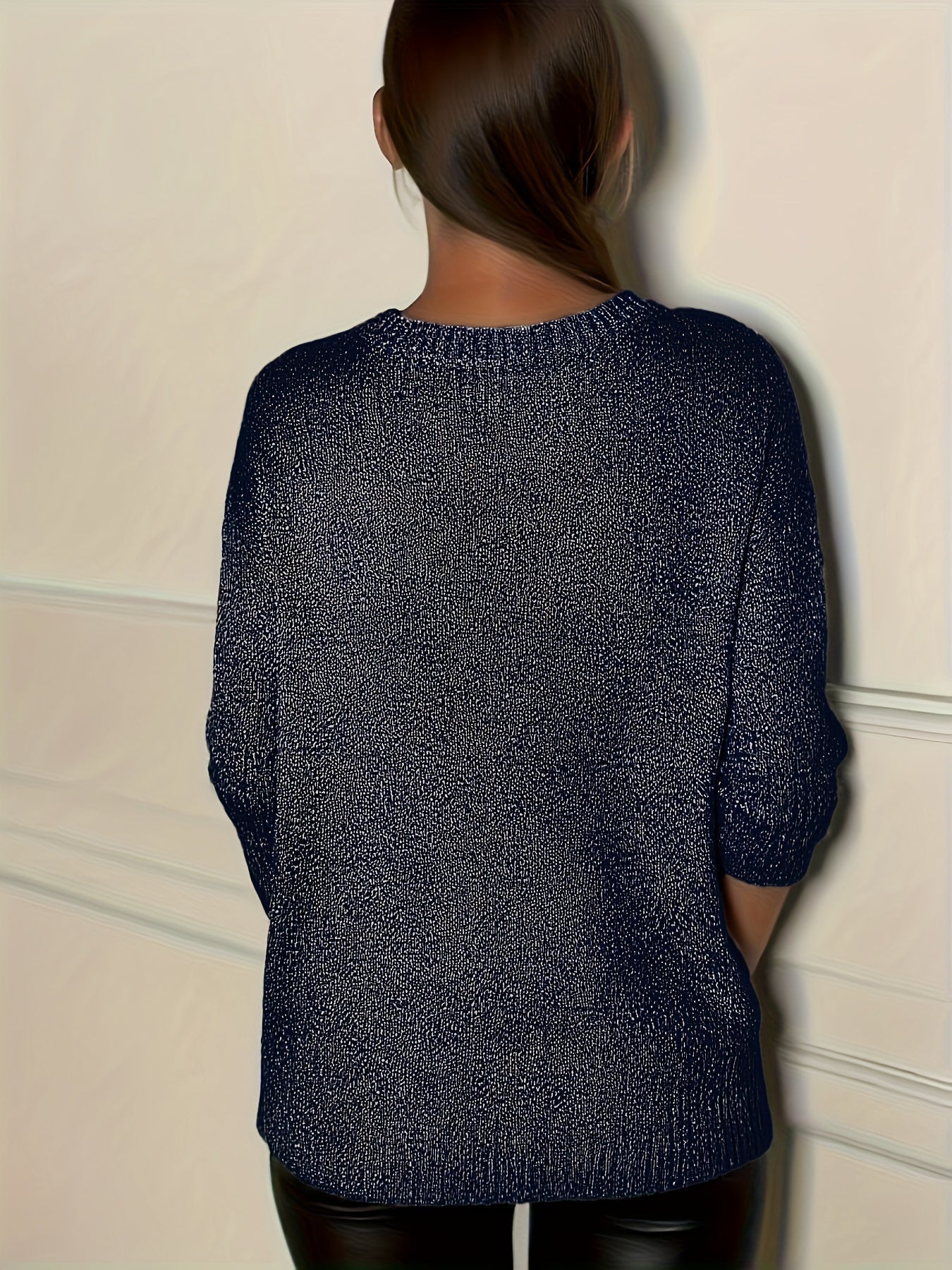 Healy – Sweter z Dzianiny z Dekoltem w Szpic