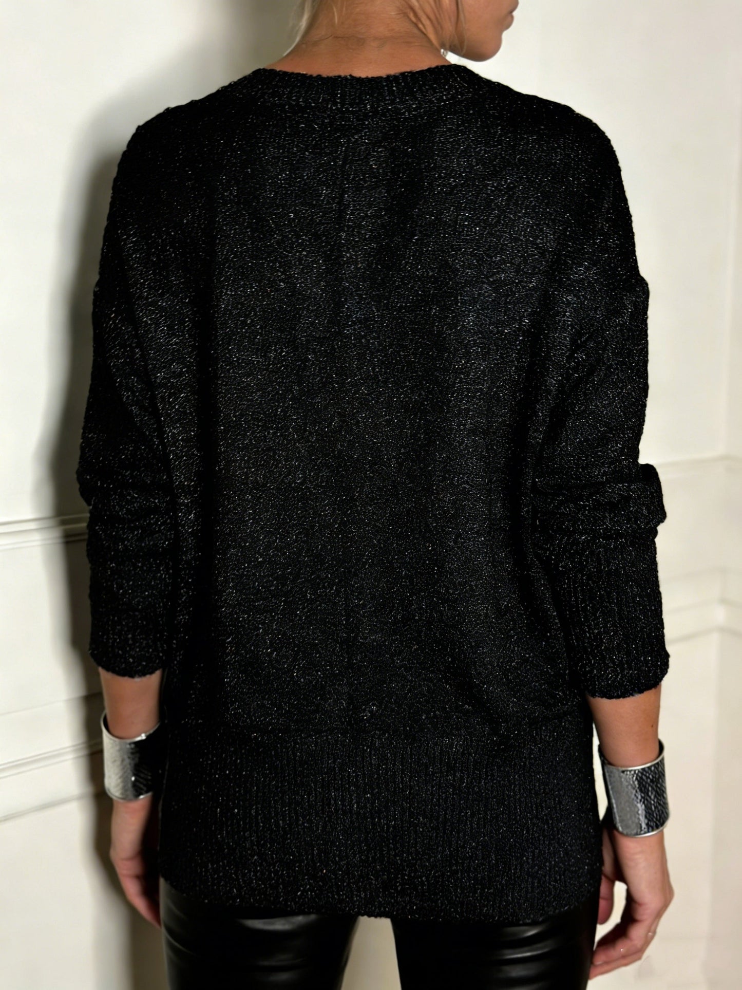 Healy – Sweter z Dzianiny z Dekoltem w Szpic