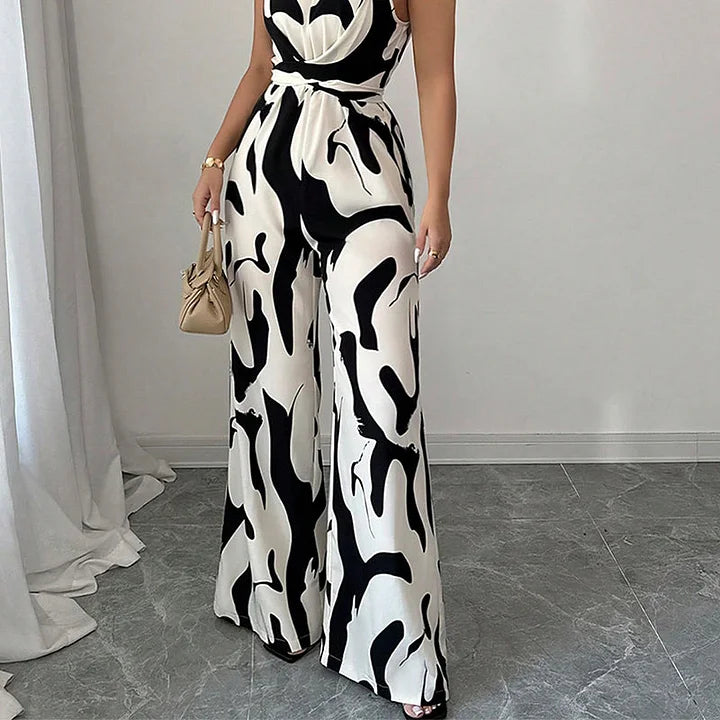 Jorinda – Kombinezon Bez Pleców w Stylu Blok Kolorystyczny