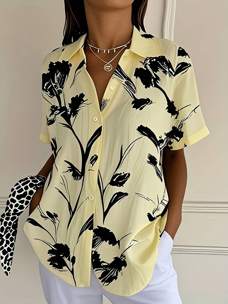 Ayalit - Modna koszula z krótkim rękawem i nadrukiem