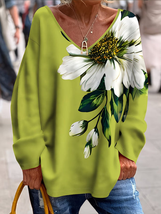 Daphna – Koszulka z Nadrukiem Kwiatowym w Dużym Rozmiarze