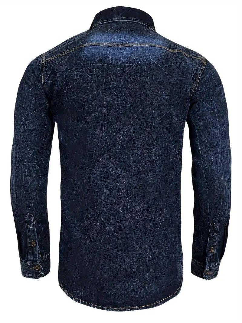 Angelo – Koszula Dżinsowa z Przednimi Kieszeniami Zapinanymi na Guziki