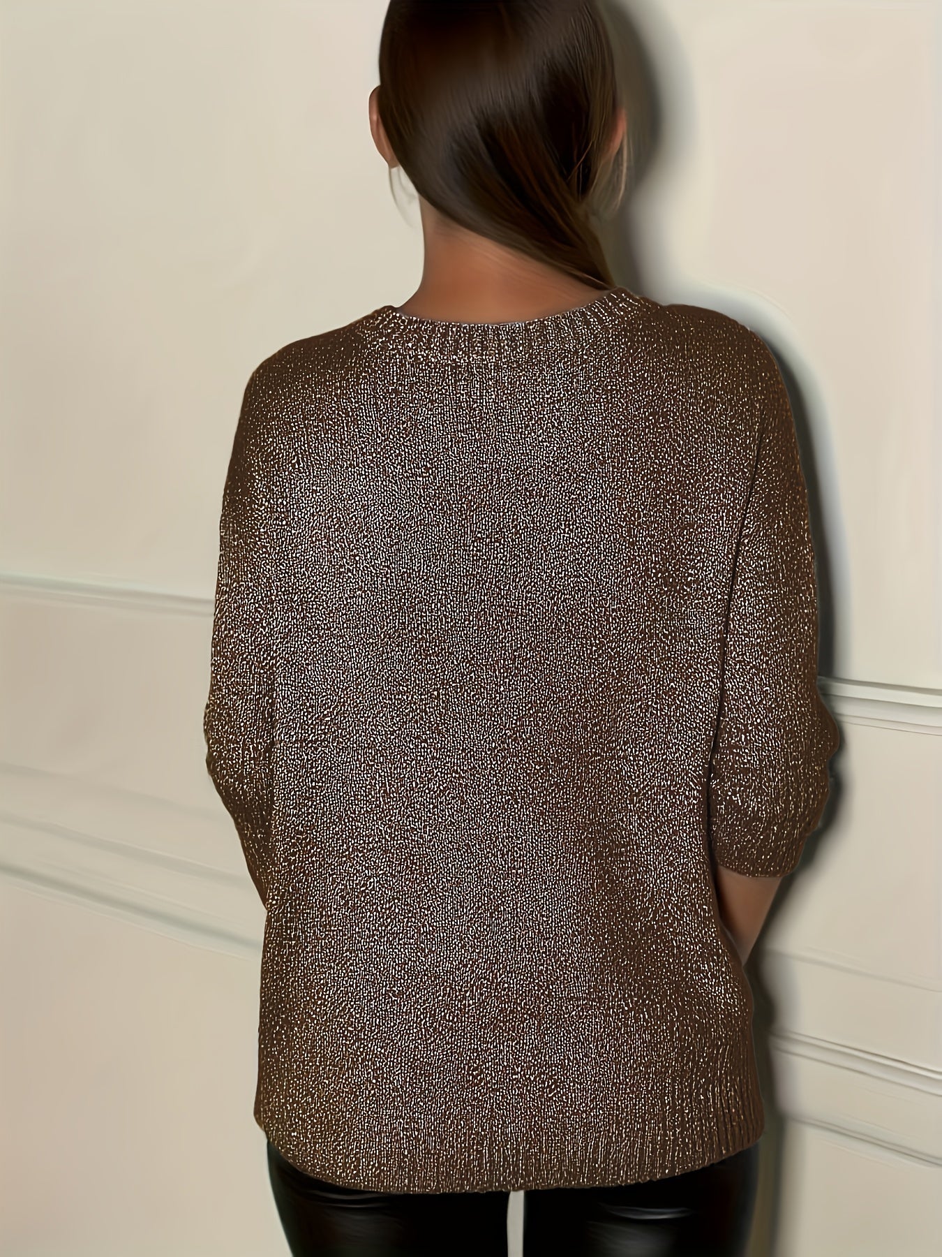 Healy – Sweter z Dzianiny z Dekoltem w Szpic