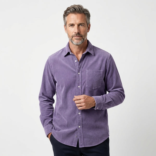 Heshan - Koszula z Sztruksu z Guzikami