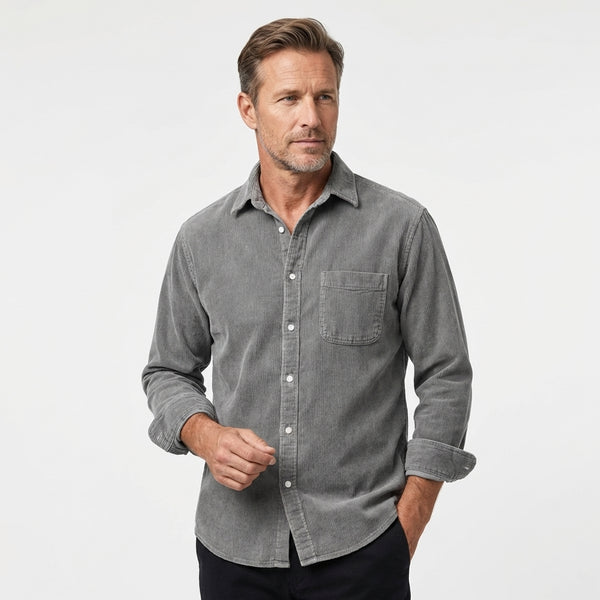 Heshan - Koszula z Sztruksu z Guzikami