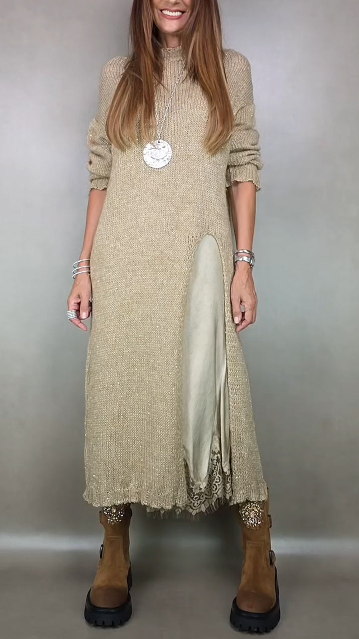 Jesika – Stylowy Długi Sweter z Sukienką